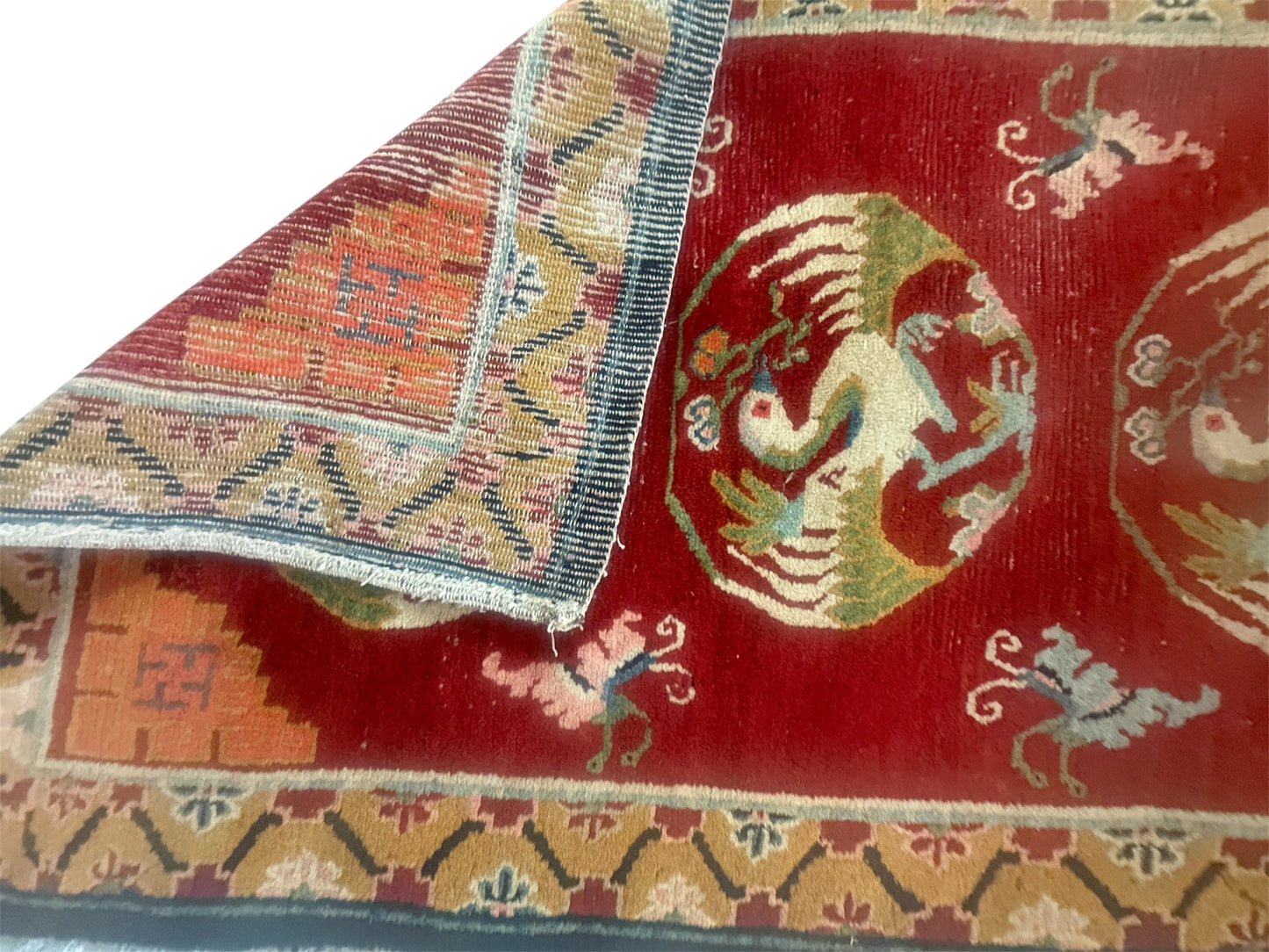 An antique Tibetan rug