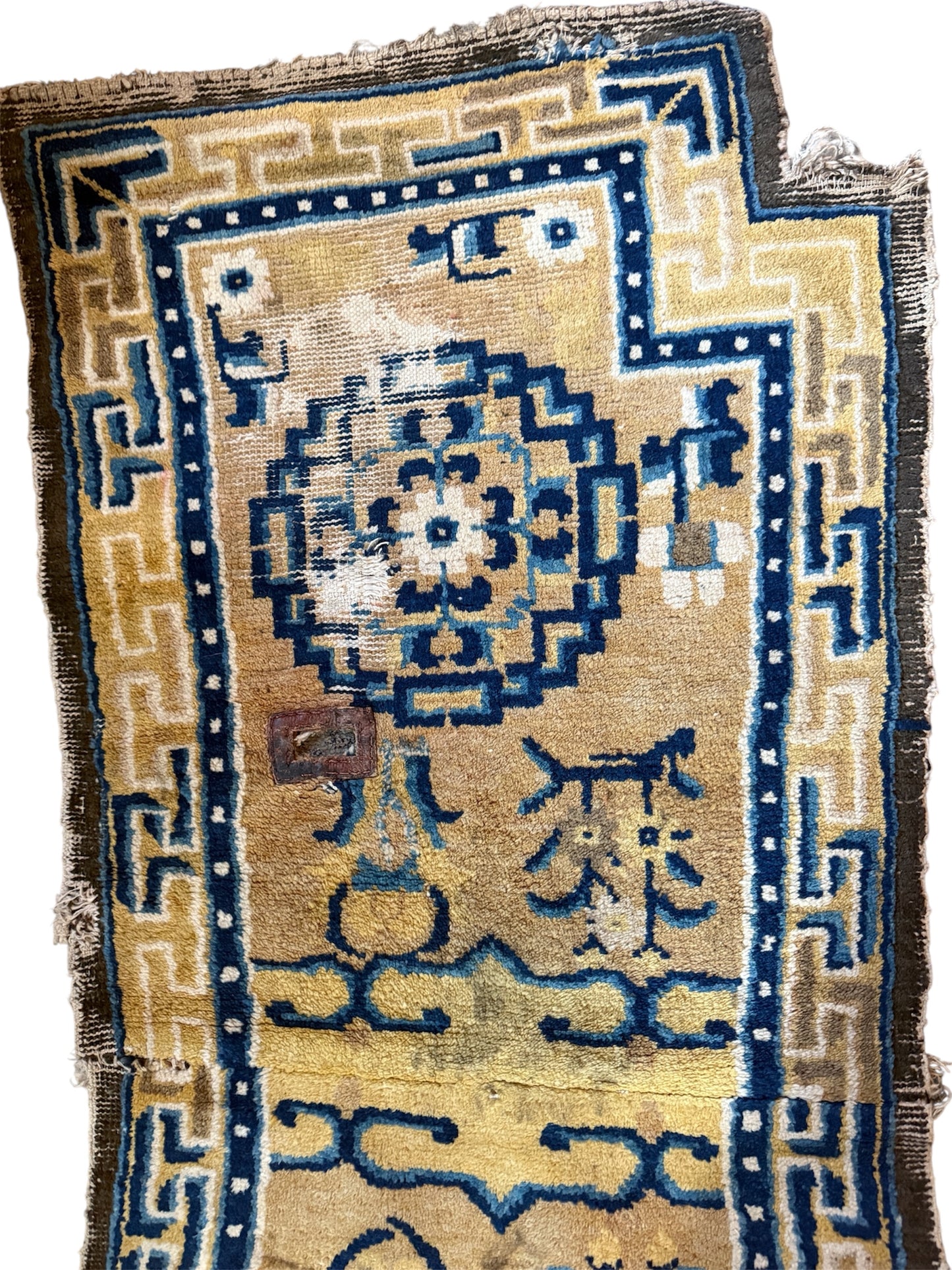 Antique Tibetan saddle rug