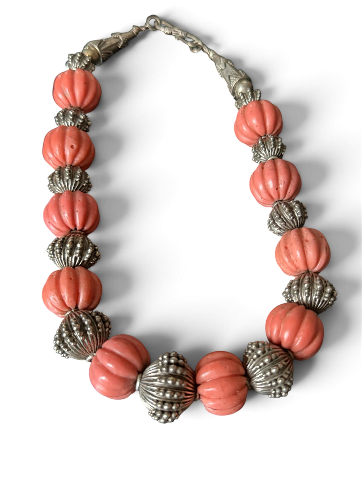 Antique Tibetan Necklace with Turquoise Hair Bead Pendant