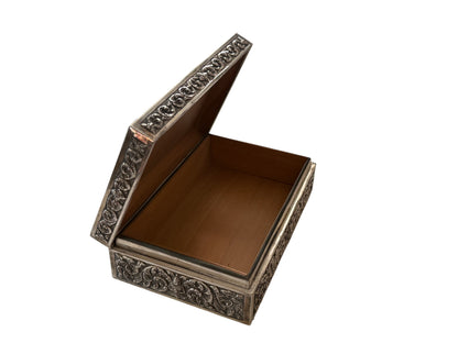 An antique Thai cigar silver box
