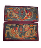 Early 20th C., antique Tibetan dragon and phoenix rugs