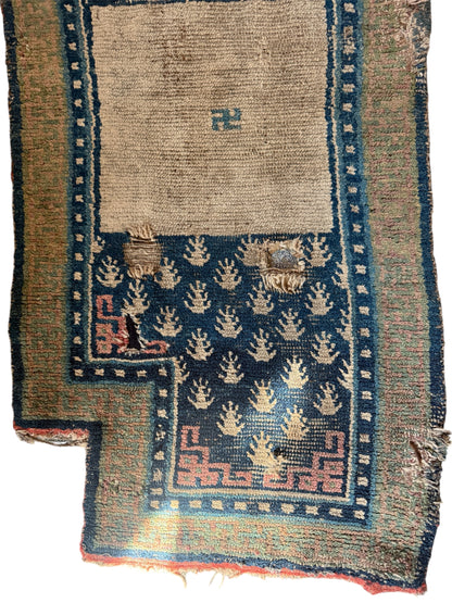 An antique mid 19th C saddle blanket/rug