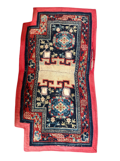 Antique Tibetan saddle rug