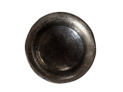 Antique Tibetan Burlwood Silver Mounted Offering Bowl Himalayan Pedestal Cup