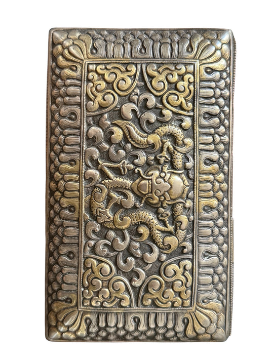 Antique Bhutanese Silver-Gilt Betel Nut Box (Doma Box)