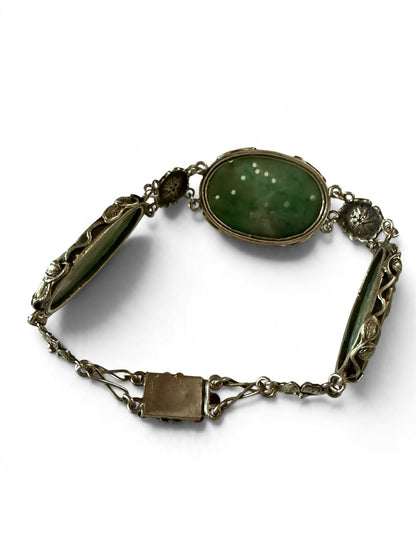 Vintage Jade and silver bracelet