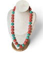 A coral and turquoise bead necklace