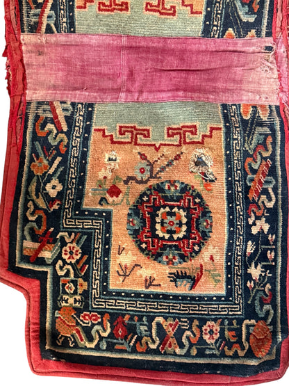 Antique Tibetan saddle rug