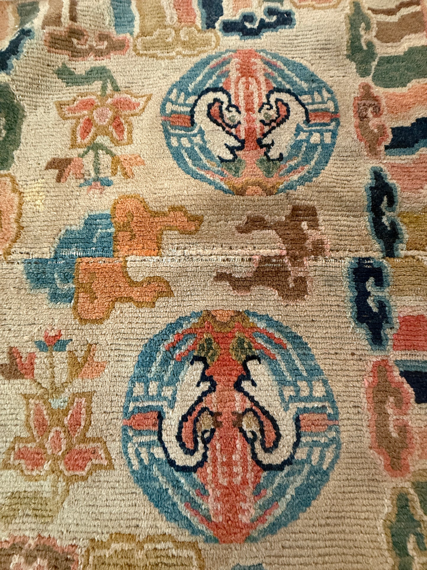 Antique Tibetan saddle rug