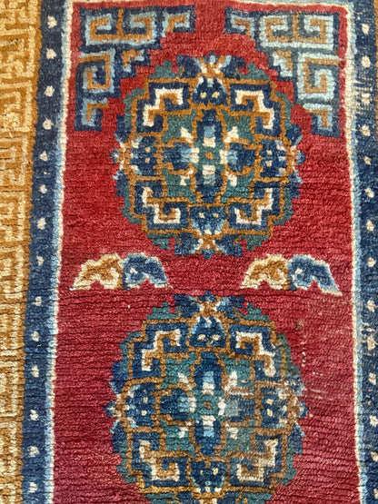 Antique 19th Century  Tibetan woolen rug