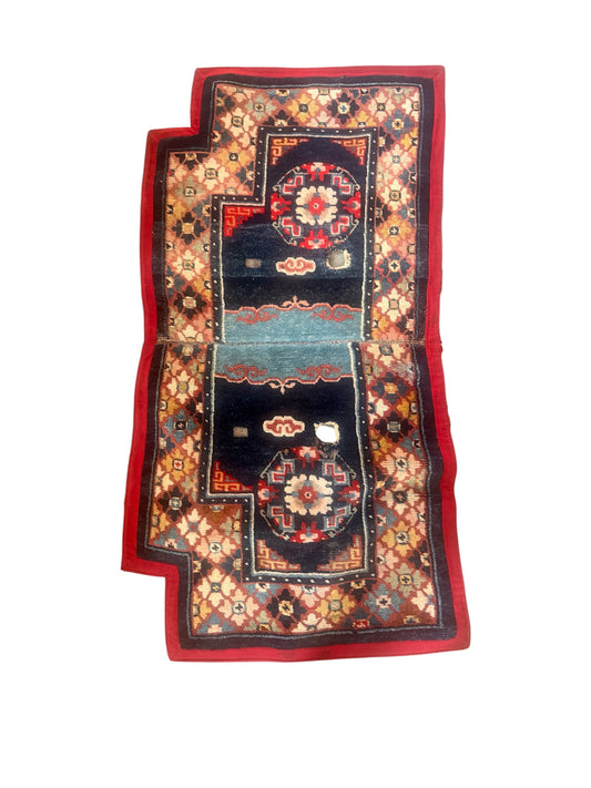 Antique Tibetan saddle rug