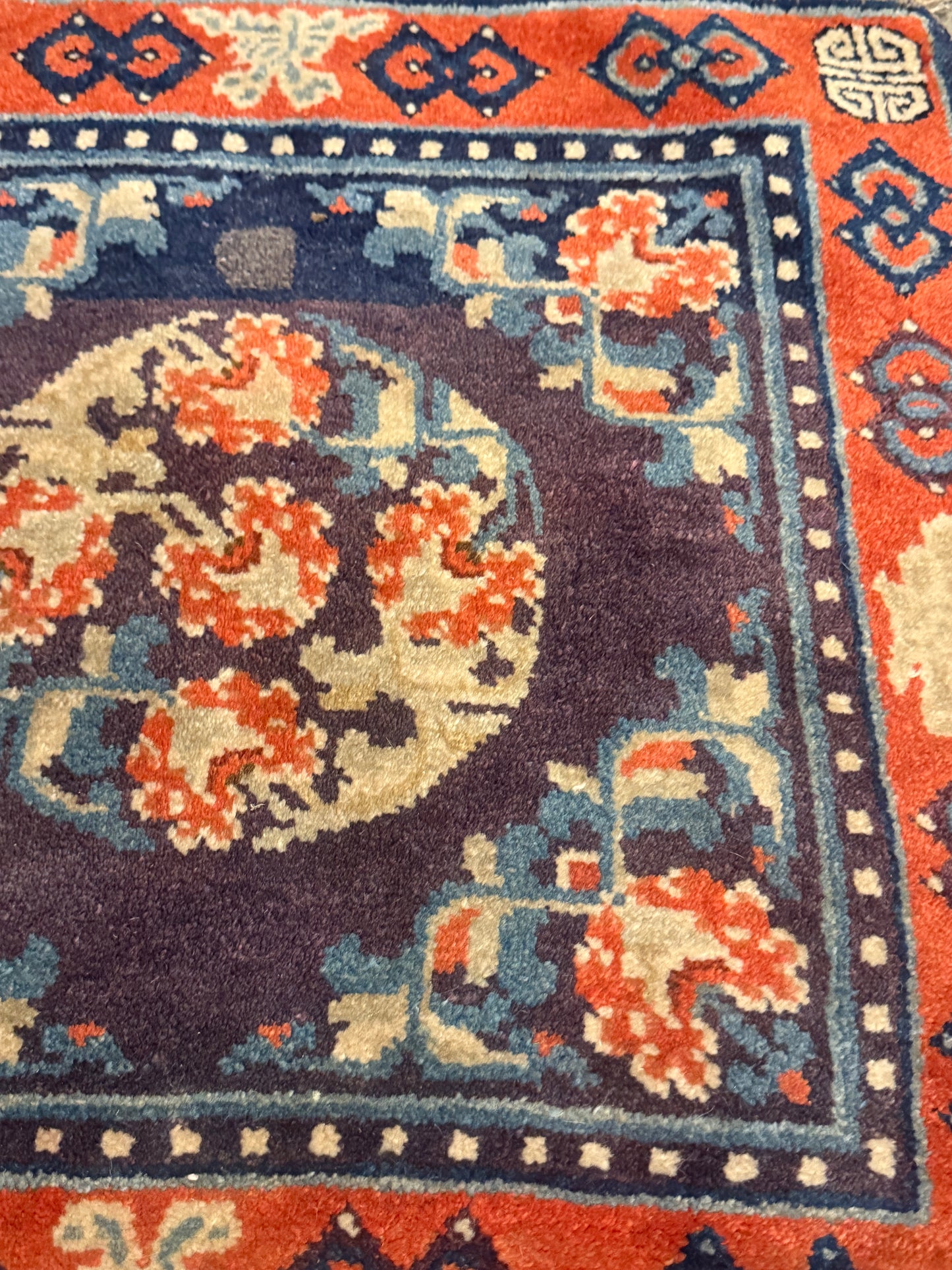 Vintage Tibetan seat rug