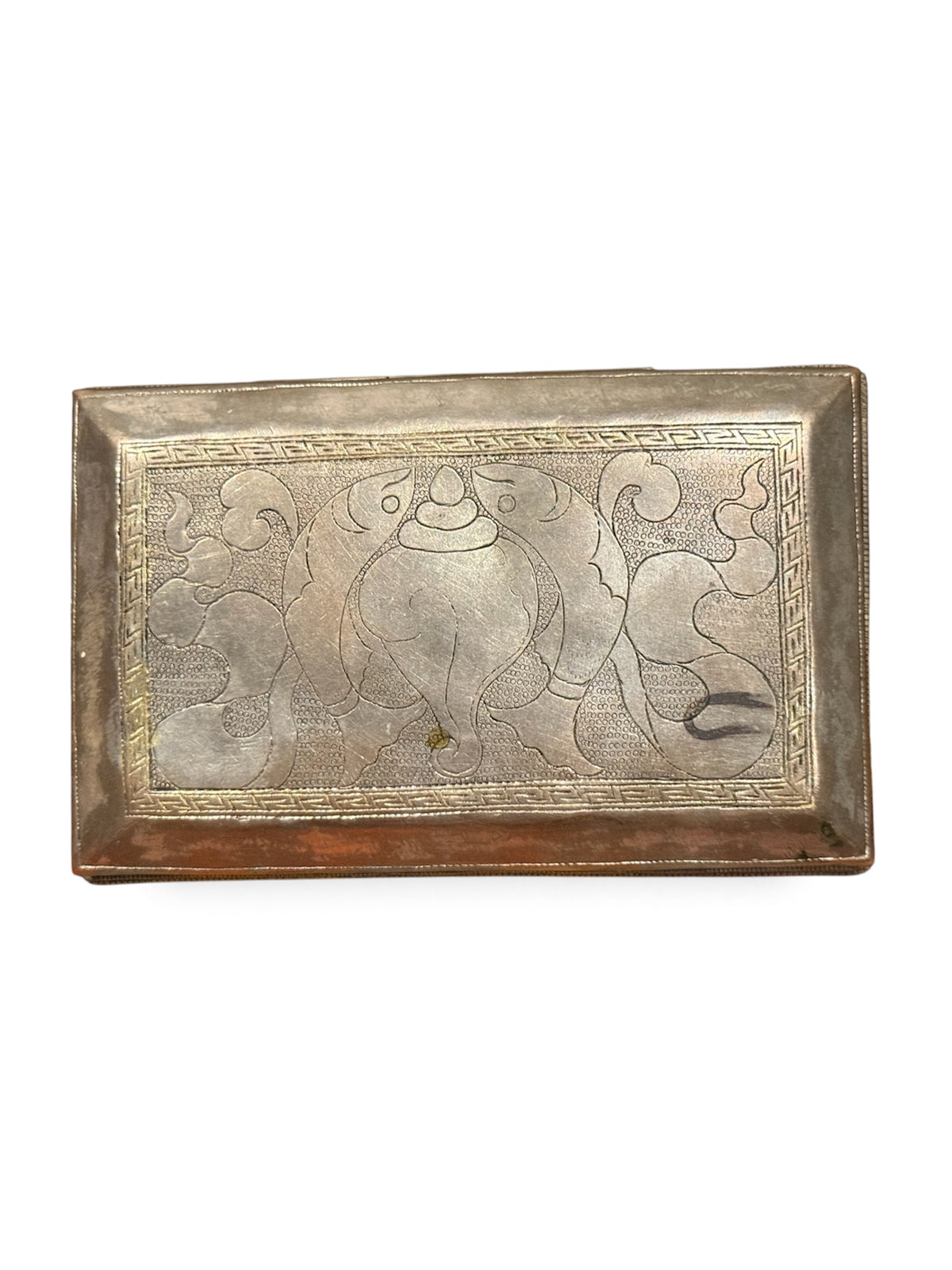 Antique silver and gilded silver Bhutanese betel nut box