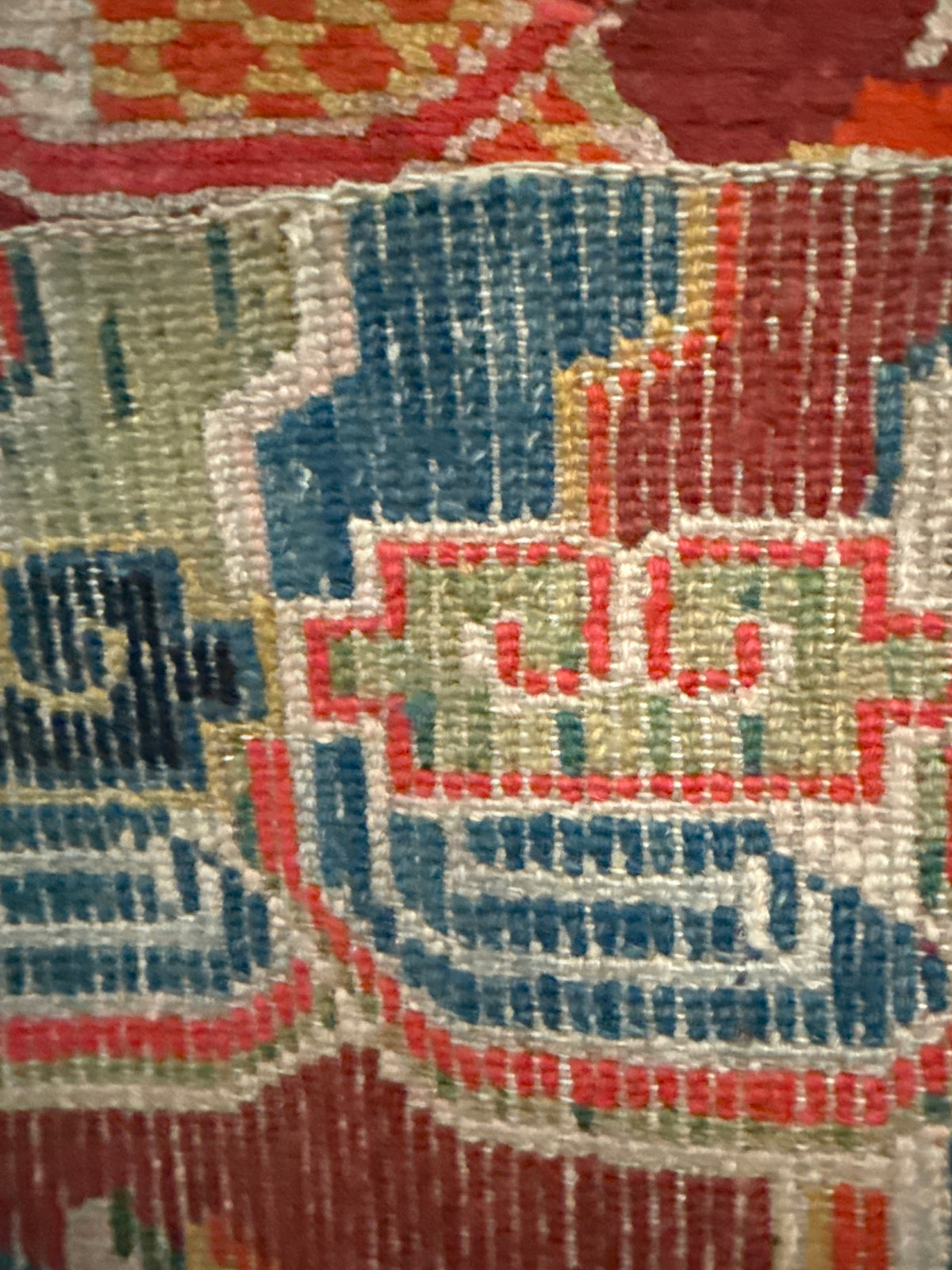 An early 20th C., antique Tibetan dragon rug