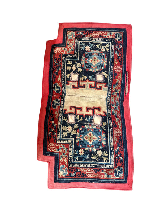 Antique Tibetan saddle rug