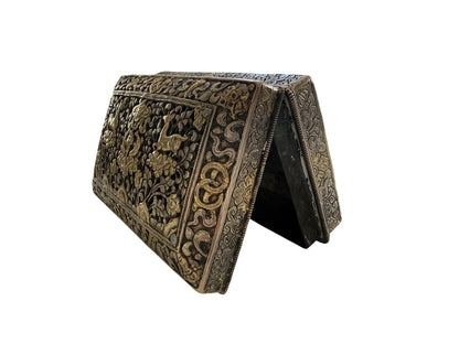 An antique Bhutanese betel nut silver box