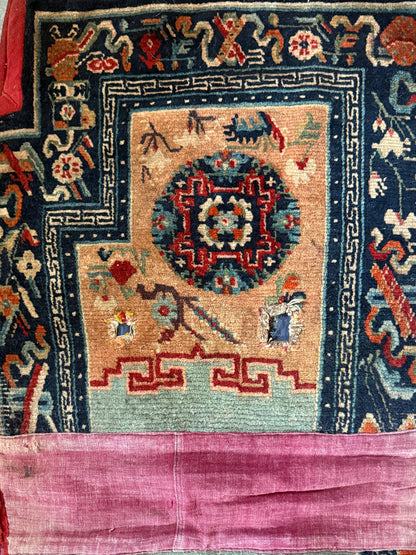 Antique Tibetan saddle rug