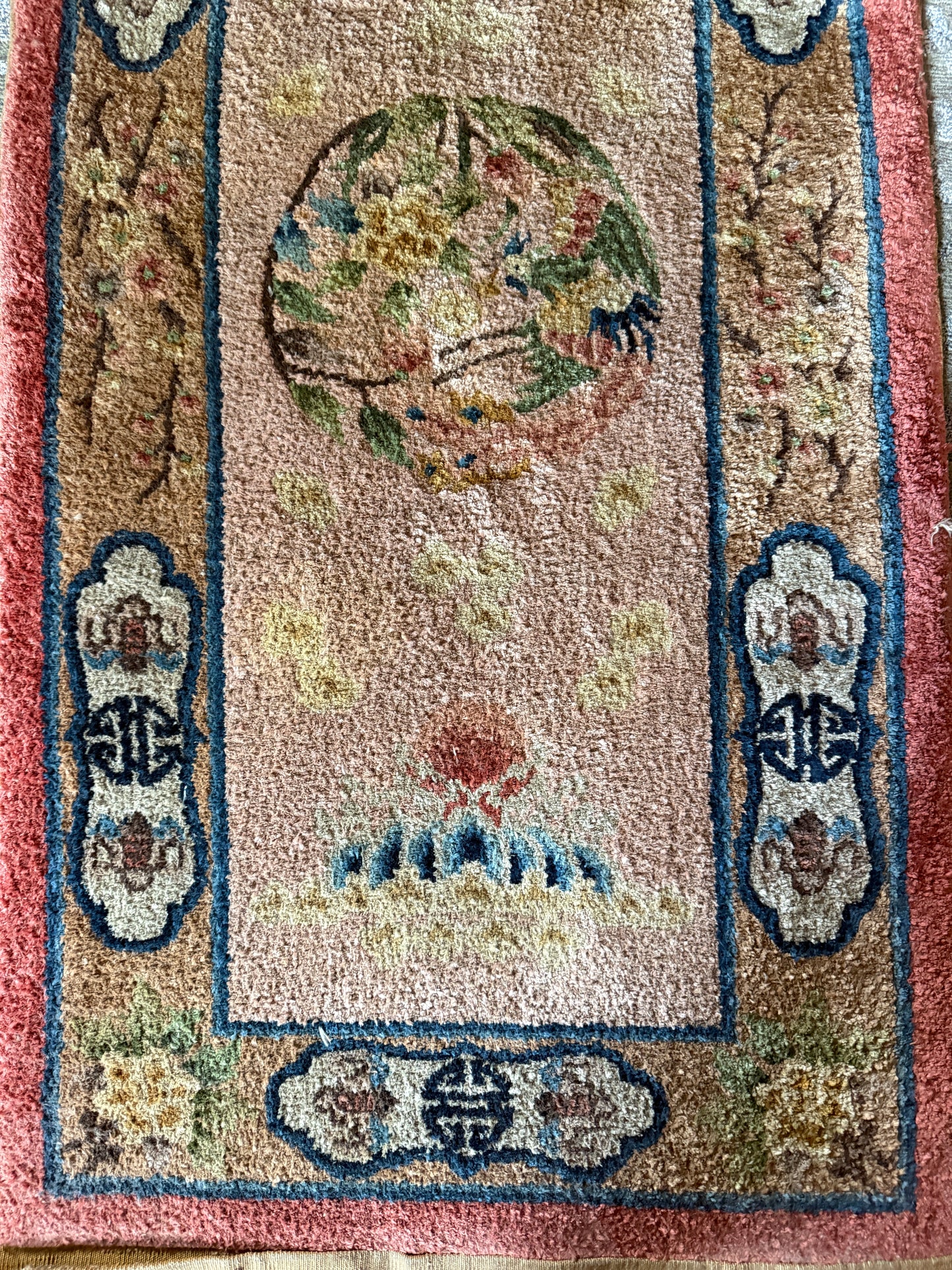 Antique Chinese  seat rug