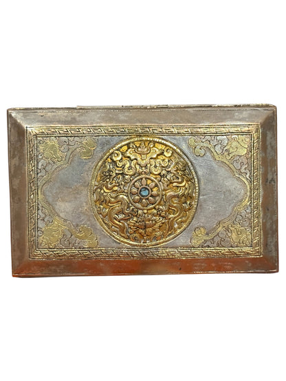 Antique silver and gilded silver Bhutanese betel nut box