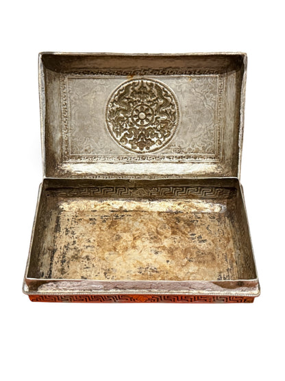 Antique silver and gilded silver Bhutanese betel nut box