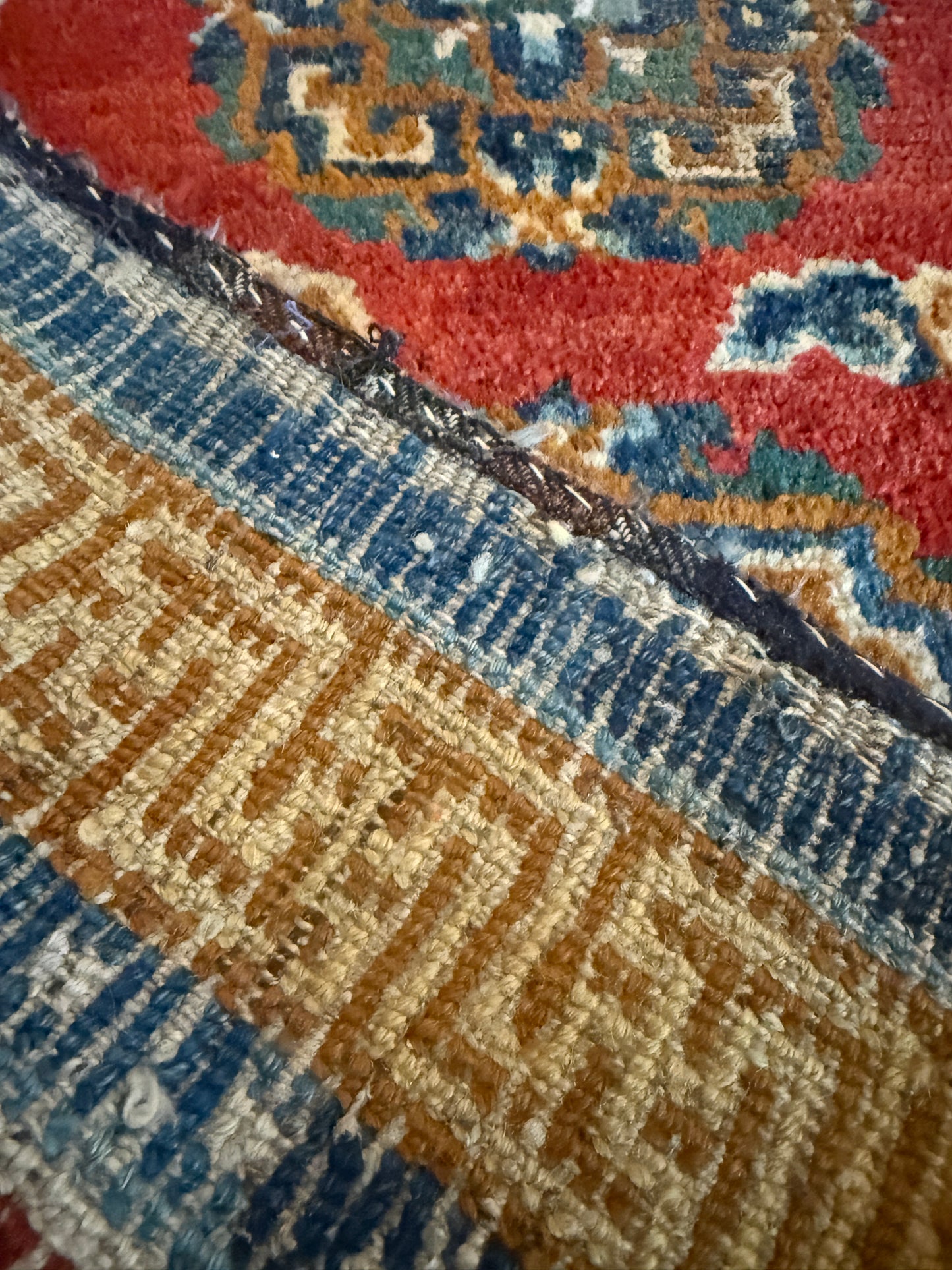 Antique 19th Century  Tibetan woolen rug