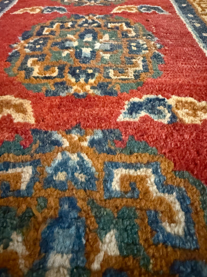Antique 19th Century  Tibetan woolen rug
