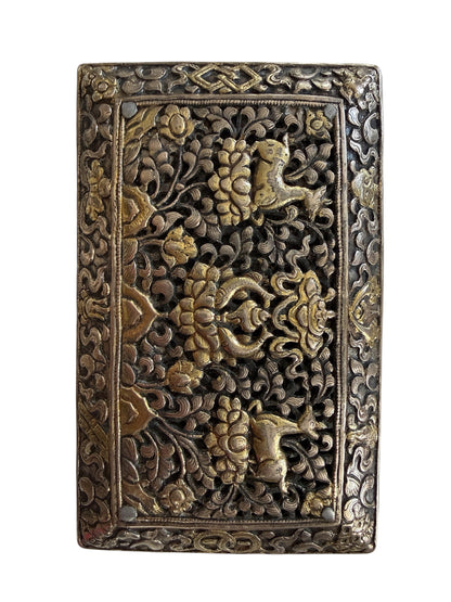 An antique Bhutanese betel nut silver box