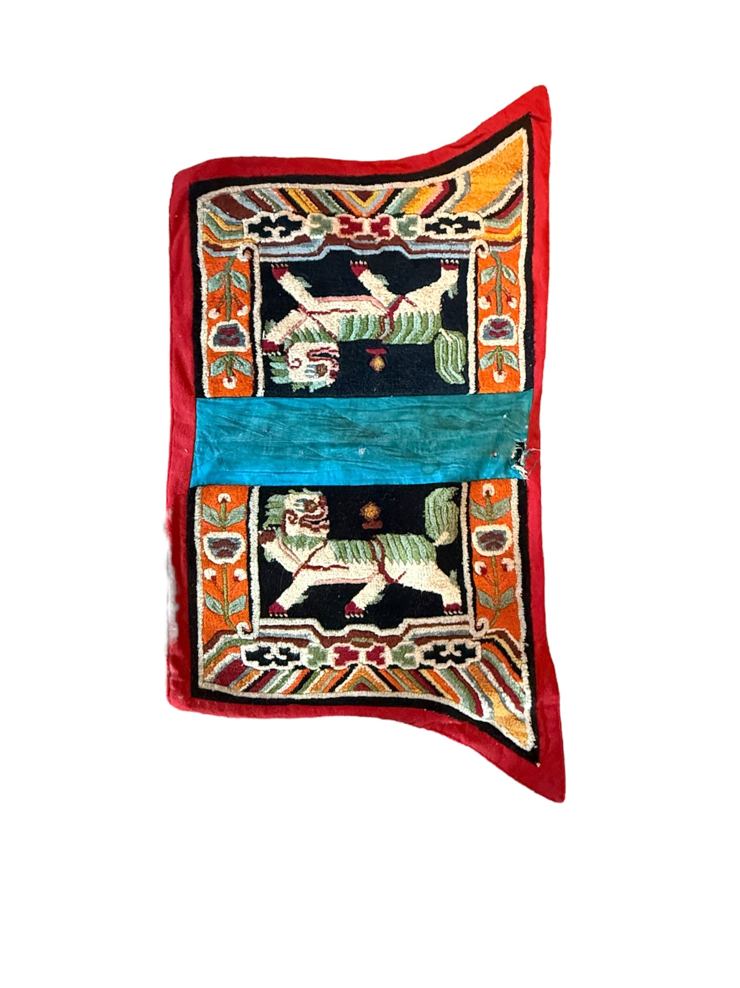 Vintage Tibetan saddle rug and rug topper set