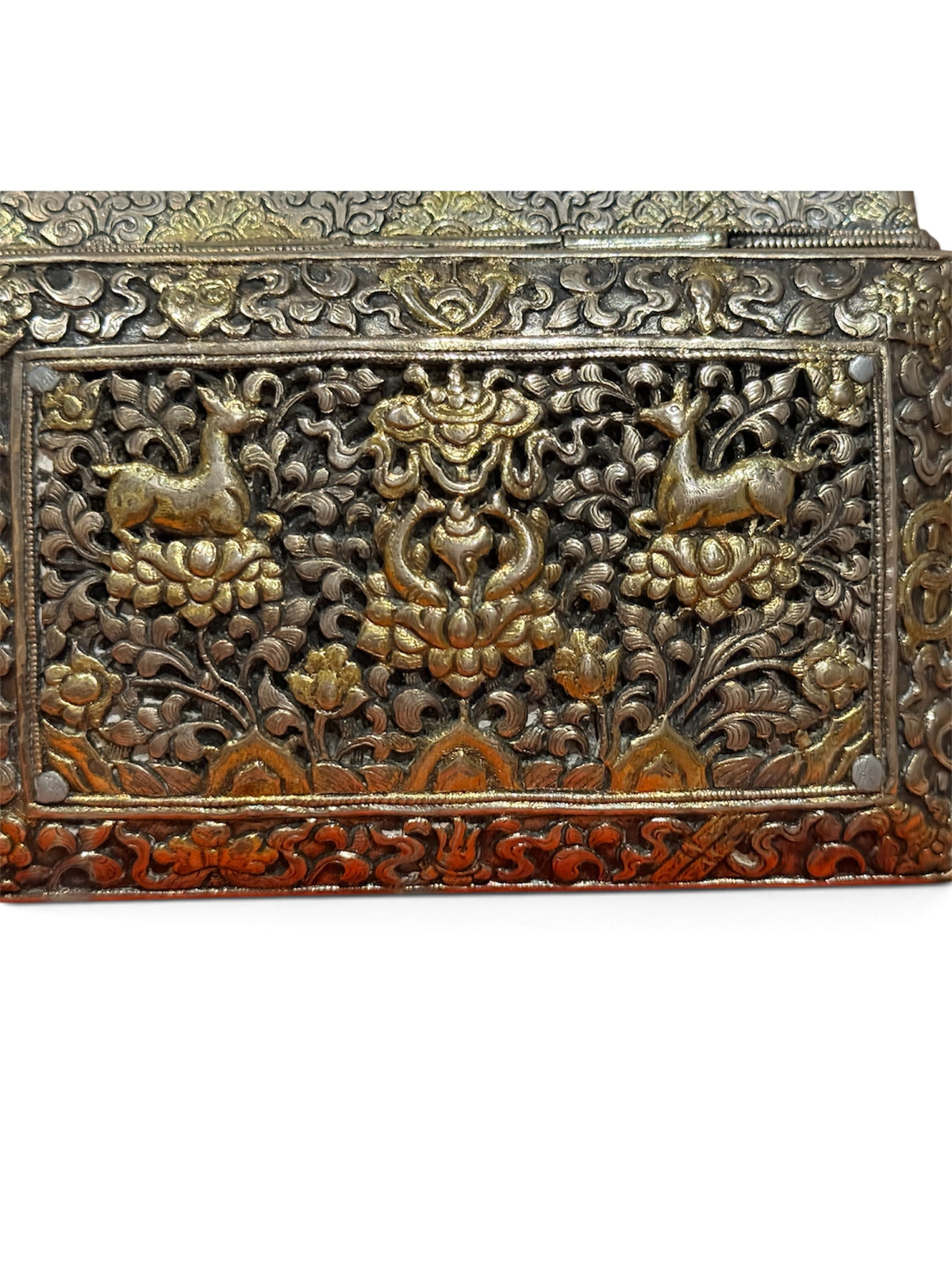 An antique Bhutanese betel nut silver box