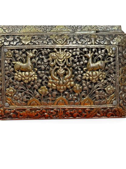 An antique Bhutanese betel nut silver box
