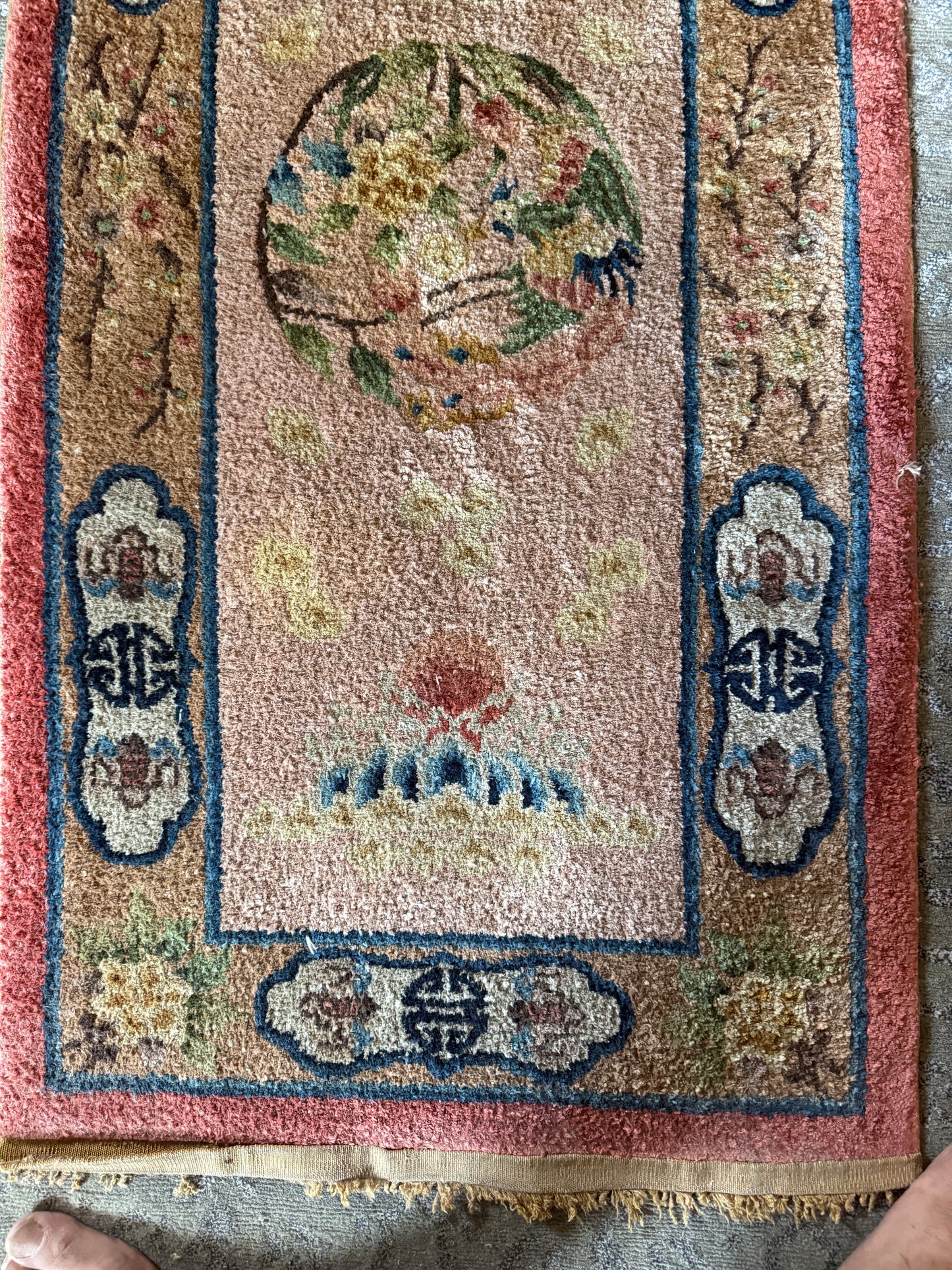 Antique Chinese  seat rug