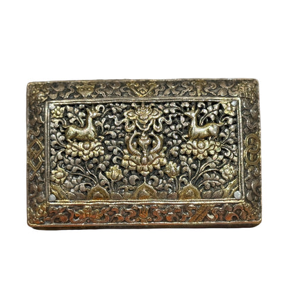 An antique Bhutanese betel nut silver box