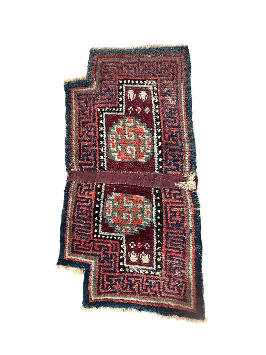 Antique Tibetan saddle rug