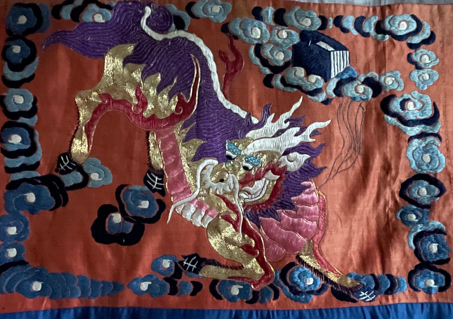 An antique Chinese wall hanging - embroidery on silk