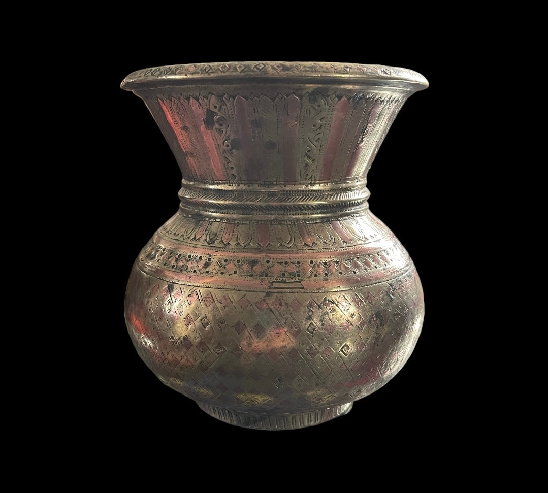 Antique Indian copper and brass lota - pot
