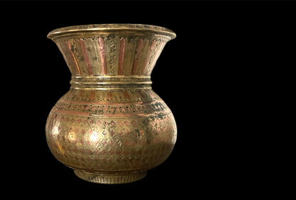 Antique Indian copper and brass lota - pot