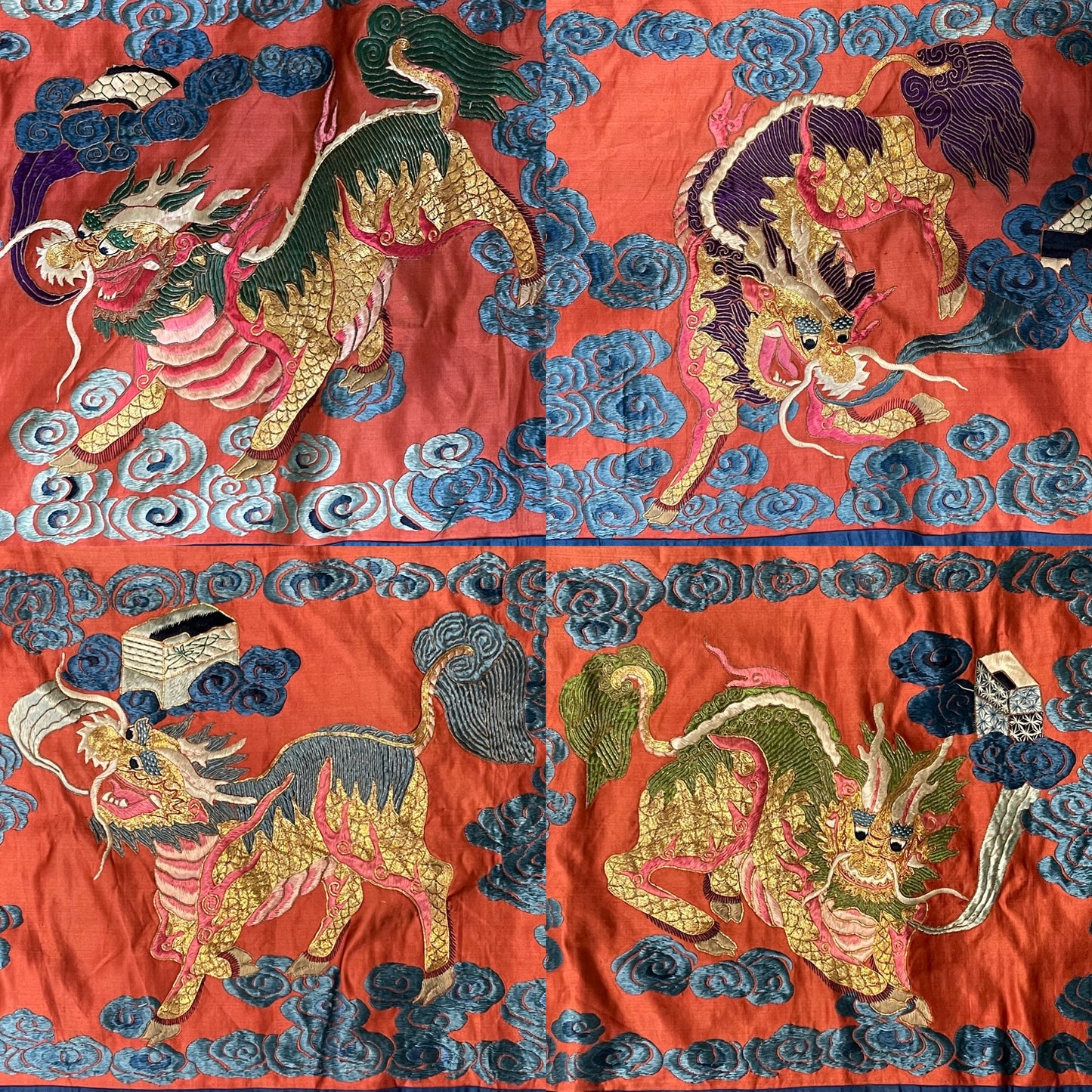 An antique Chinese wall hanging - embroidery on silk