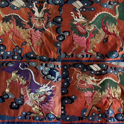 An antique Chinese wall hanging - embroidery on silk