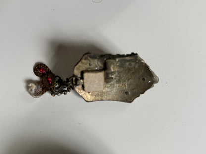 Antique Ottoman silver and gilded silver with coral belt buckle