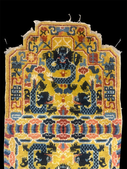 Pair of vintage ningxia throne rugs