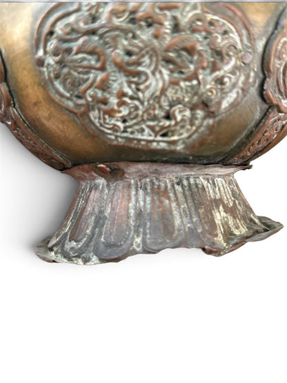 Large Antique Tibetan / Sino-Tibetan Bronze Dragon Ritual Ewer, 2146 Grams, As Found Condition