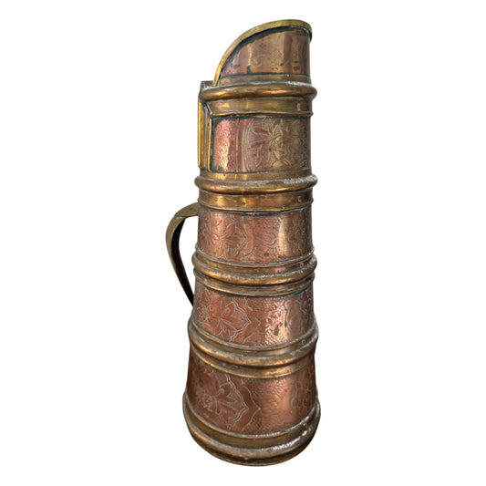 Antique Tibetan Copper Tea Warmer Ewer Himalayan Heated Serving Vessel 13"