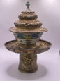 Vintage silver and gilded silver  Tibetan cup stand