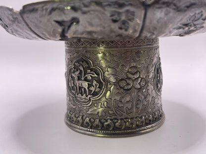Antique silver Tibetan cup stand