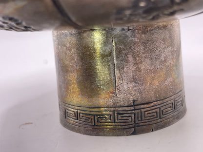 Antique silver Tibetan cup stand