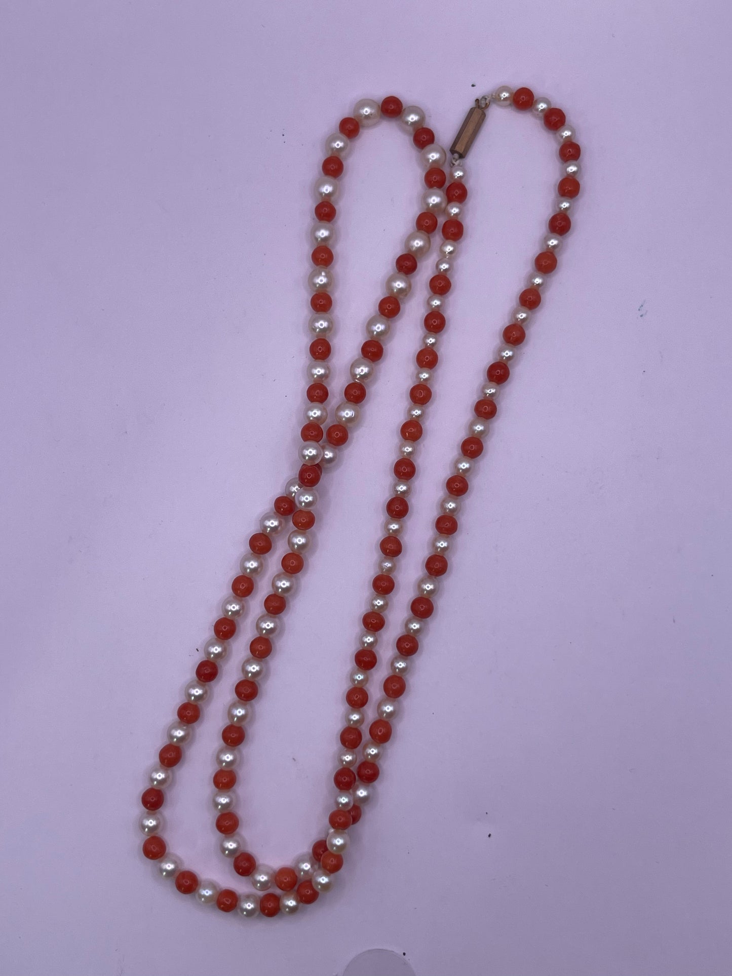 Coral and pearl necklace