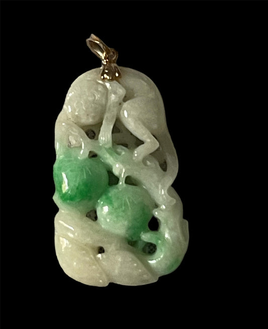 Antique jadeite carved pendant