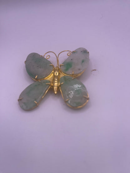 Golden jade butterfly pins