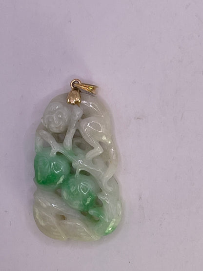 Antique jadeite carved pendant