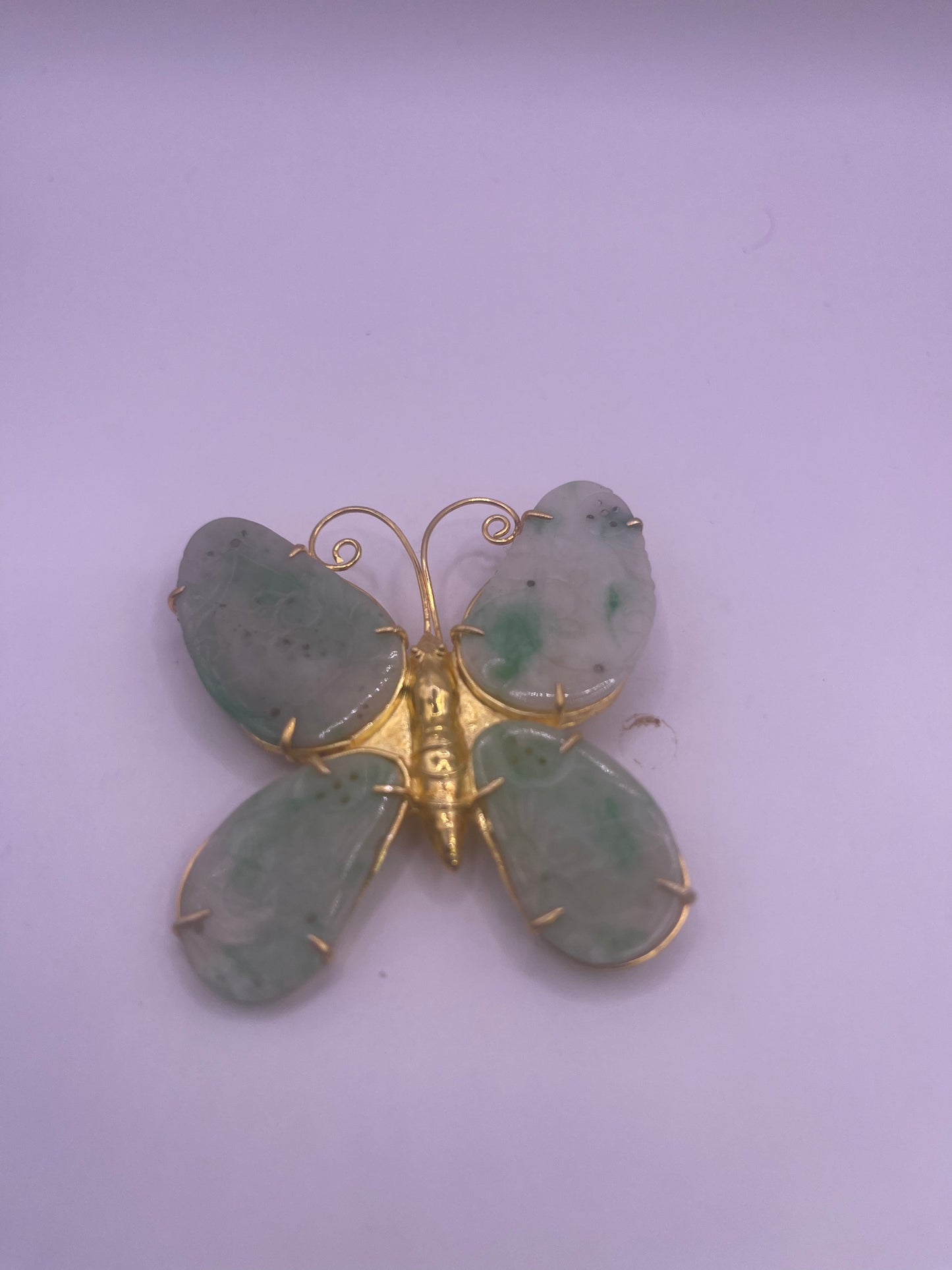 Golden jade butterfly pins